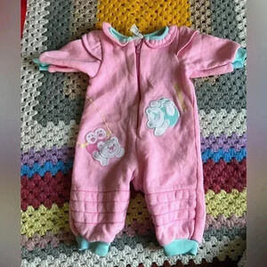 Vintage Carter’s  Pink Onesie with Felt Bears Size 3M